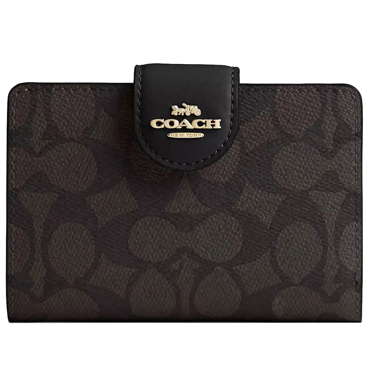 COACH Signature Walnut Black Zip Wallet CW786 | Watches Prime COACH Signature Walnut Black Zip Wallet CW786 | Watches Prime