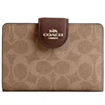 COACH Women's Signature Khaki Wallet CW786 | Watches Prime