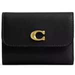 COACH Black Leather Snap Wallet CZ111 | Watches Prime