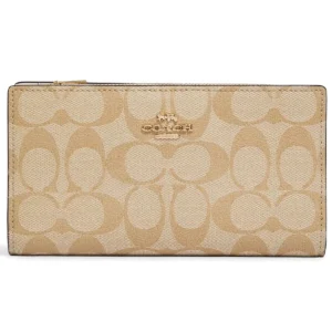 coach womens light khaki chalk signature long wallet c8714 imdqc product image