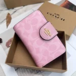 COACH Women's Pink Bifold Wallet CW786 | Watches Prime