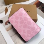 COACH Women's Pink Bifold Wallet CW786 | Watches Prime