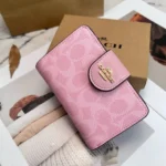 COACH Women's Pink Bifold Wallet CW786 | Watches Prime