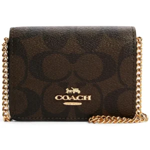 COACH Signature Floral Card Holder Wallet | Watches Prime