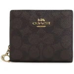 COACH Signature Canvas Snap Wallet CW789 - Brown | Watches Prime