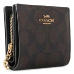 COACH Signature Canvas Snap Wallet CW789 - Brown | Watches Prime