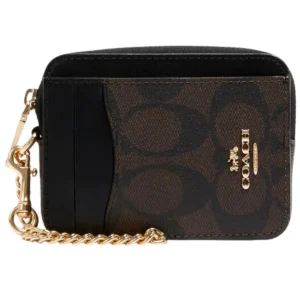 coach womens signature canvas zip card case cw883 imxaq