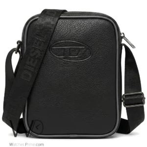 diesel textured crossbody bag black