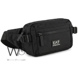 EA7 Emporio Armani Black Triple Zip Waist Bag | Watches Prime