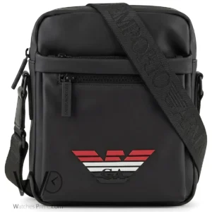 Armani Men's Black Pebbled Crossbody Bag | Watches Prime
