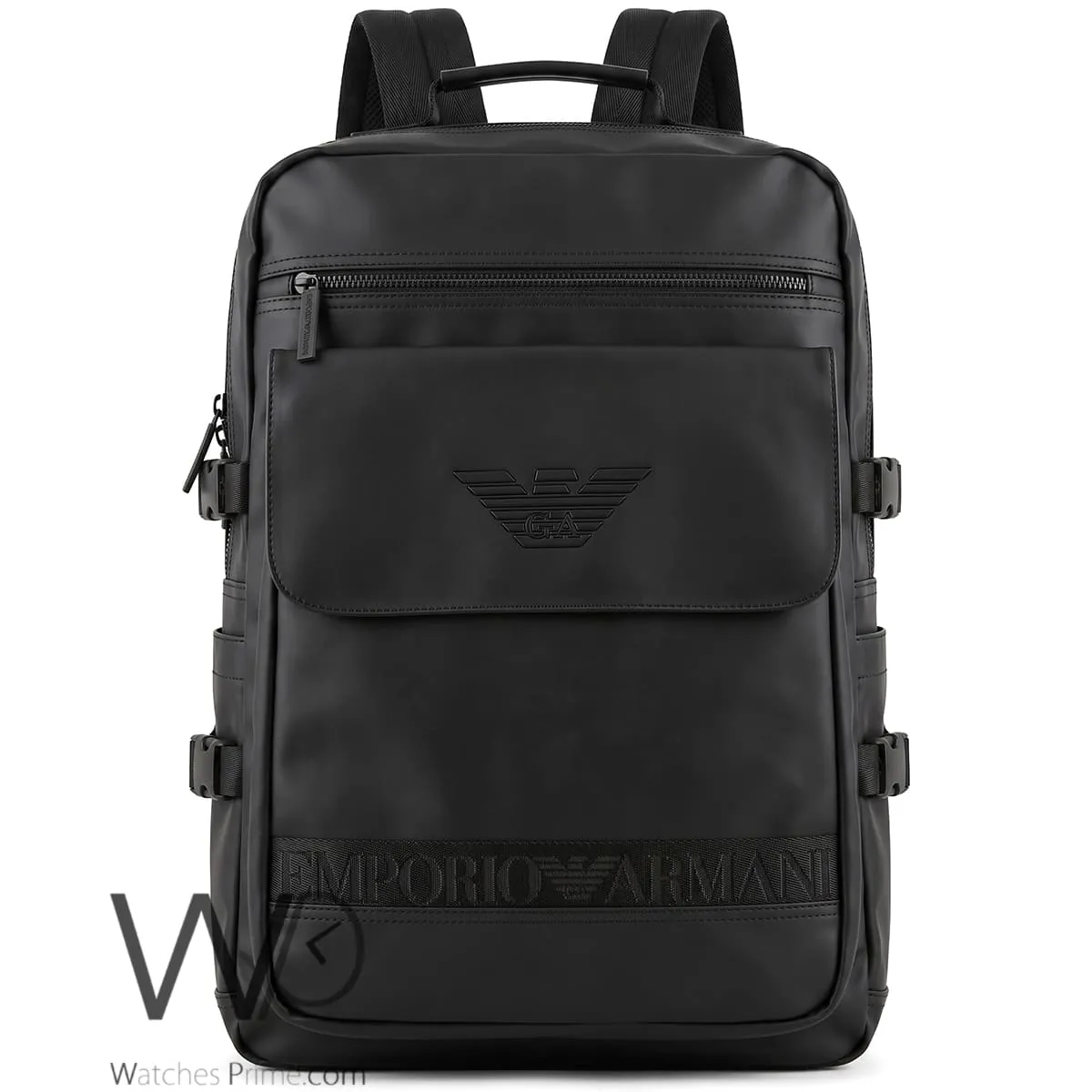 Emporio Armani Black Convertible Backpack | Watches Prime