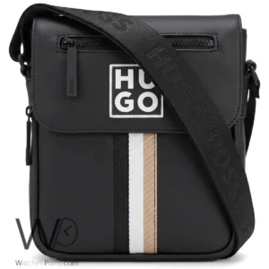 hugo boss black red logo backpack