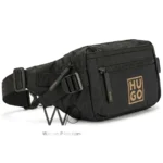 HUGO Black Technical Waist Bag | Tan Logo | Watches Prime