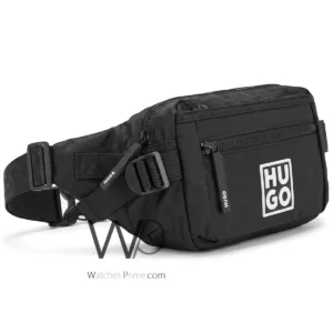 HUGO Black Technical Waist Bag | Tan Logo | Watches Prime
