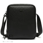 Lacoste Black Men's Textured Crossbody Bag | Watches Prime
