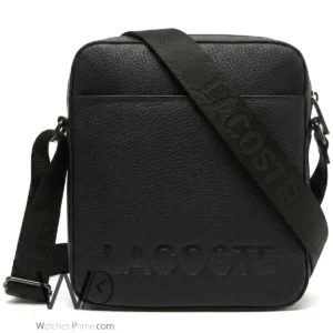 Lacoste Black Vertical Men's Crossbody Bag | Watches Prime