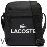 Lacoste Black Vertical Crossbody Bag White Logo | Watches Prime