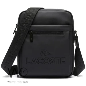 Lacoste Black Vertical Men's Crossbody Bag | Watches Prime