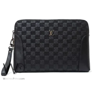 louis vuitton black checkerboard pouch with lock