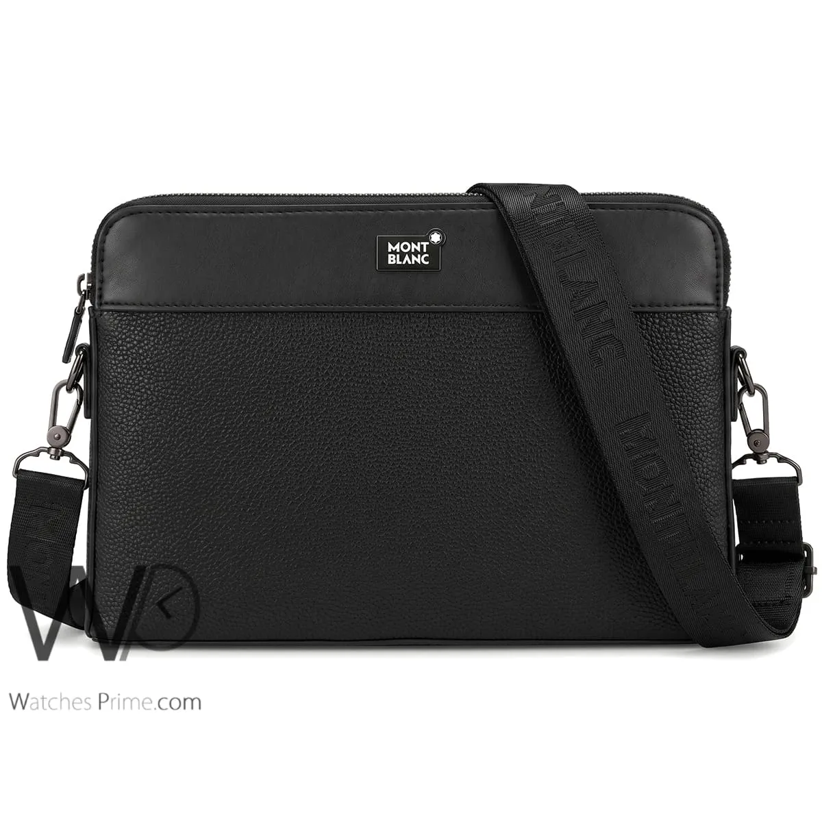 Montblanc Black Textured Slim Crossbody Bag