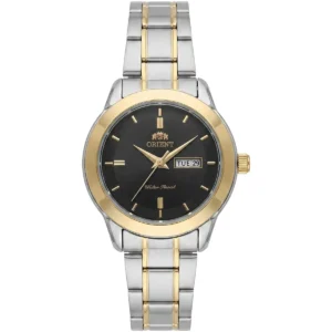 orient women classic two tone black dial watch