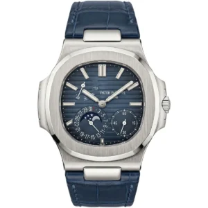 ساعة باتيك فيليب Patek Philippe رجالي ناوتيلوس Nautilus بميناء أزرق
