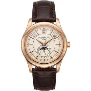 ساعة باتيك فيليب Patek Philippe رجالية ذهبي وردي بميناء أبيض