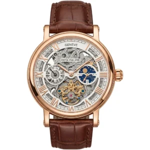 ساعة باتيك فيليب Patek Philippe رجالي ذهبي بميناء هيكلي
