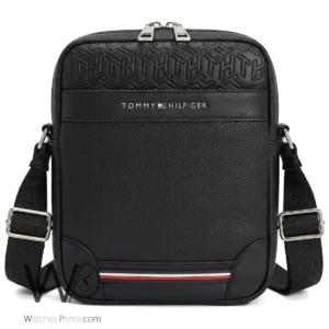 tommy hilfiger black monogram crossbody bag