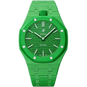 audemars piguet x swatch royal pop green eight ssx03g100n unisex green ceramic watch