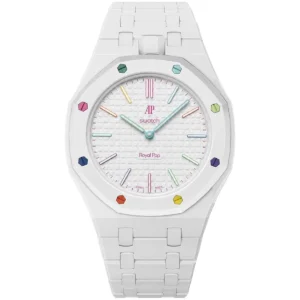audemars piguet x swatch royal pop huit blanc ssx03w100n unisex white ceramic watch