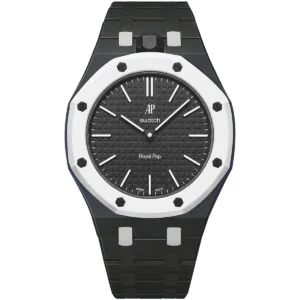 audemars piguet x swatch royal pop ocho negro ssx03w101n unisex black white ceramic watch
