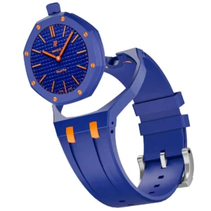 audemars piguet x swatch royal pop orenji hachi ssx03l103n unisex navy orange watch 3