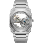Bvlgari Men's Octo Skeleton Silver Watch | Watches Prime