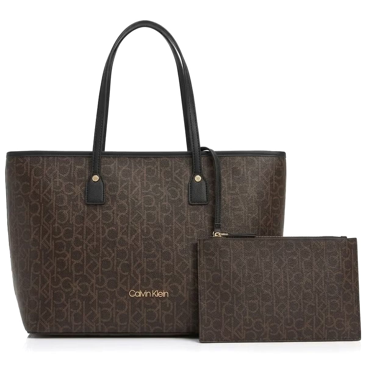 CALVIN KLEIN Black – Brown Women Shoulder Tote Bag | Watches Prime CALVIN KLEIN Black – Brown Women Shoulder Tote Bag | Watches Prime