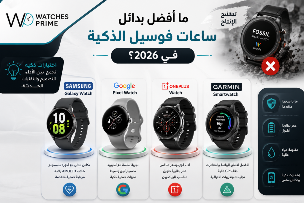 ساعات فوسيل الذكية: سبب توقفها وأفضل بديل | واتشز برايم ساعات فوسيل الذكية: سبب توقفها وأفضل بديل | واتشز برايم