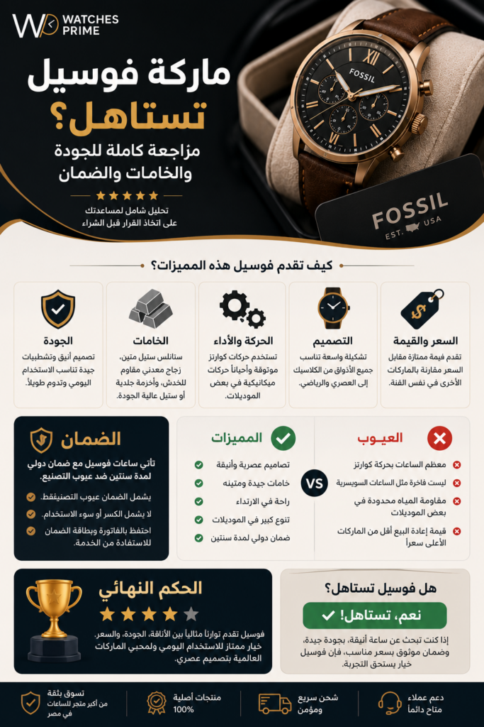 هل ماركة فوسيل تستاهل الشراء؟ مراجعة شاملة للجودة والخامات هل ماركة فوسيل تستاهل الشراء؟ مراجعة شاملة للجودة والخامات