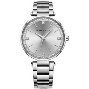 mf0031l 03 mini focus watch women silver dial stainless steel strap crystals