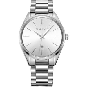 mf0050g 04 mini focus watch men silver dial stainless steel strap