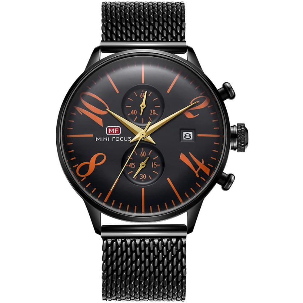 Mini Focus Men's Black Mesh Watch MF0135G-08 | Watches Prime Mini Focus Men's Black Mesh Watch MF0135G-08 | Watches Prime