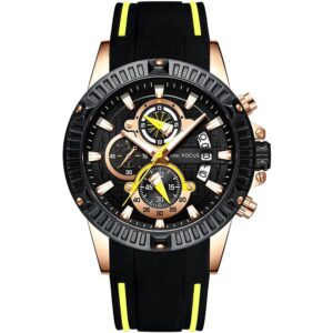 mf0244g 02 mini focus watch men chronograph black dial rubber strap
