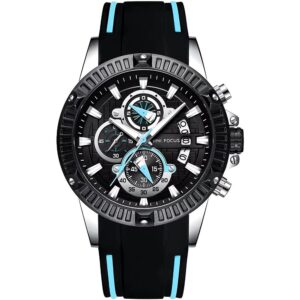 mf0244g 03 mini focus watch men chronograph black dial rubber strap