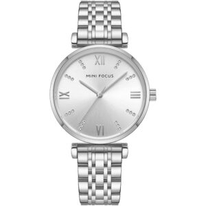 mf0335l 01 mini focus watch women silver dial stainless steel strap