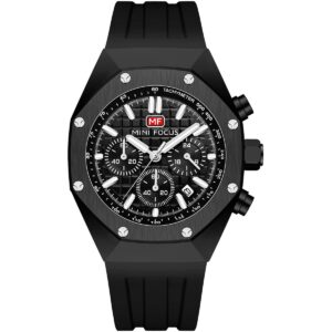 mf0417g 04 mini focus watch men chronograph black dial rubber strap