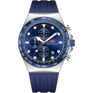mf0488g 02 mini focus watch men chronograph blue dial rubber strap