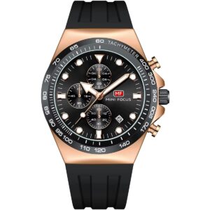 mf0488g 05 mini focus watch men chronograph black dial rubber strap