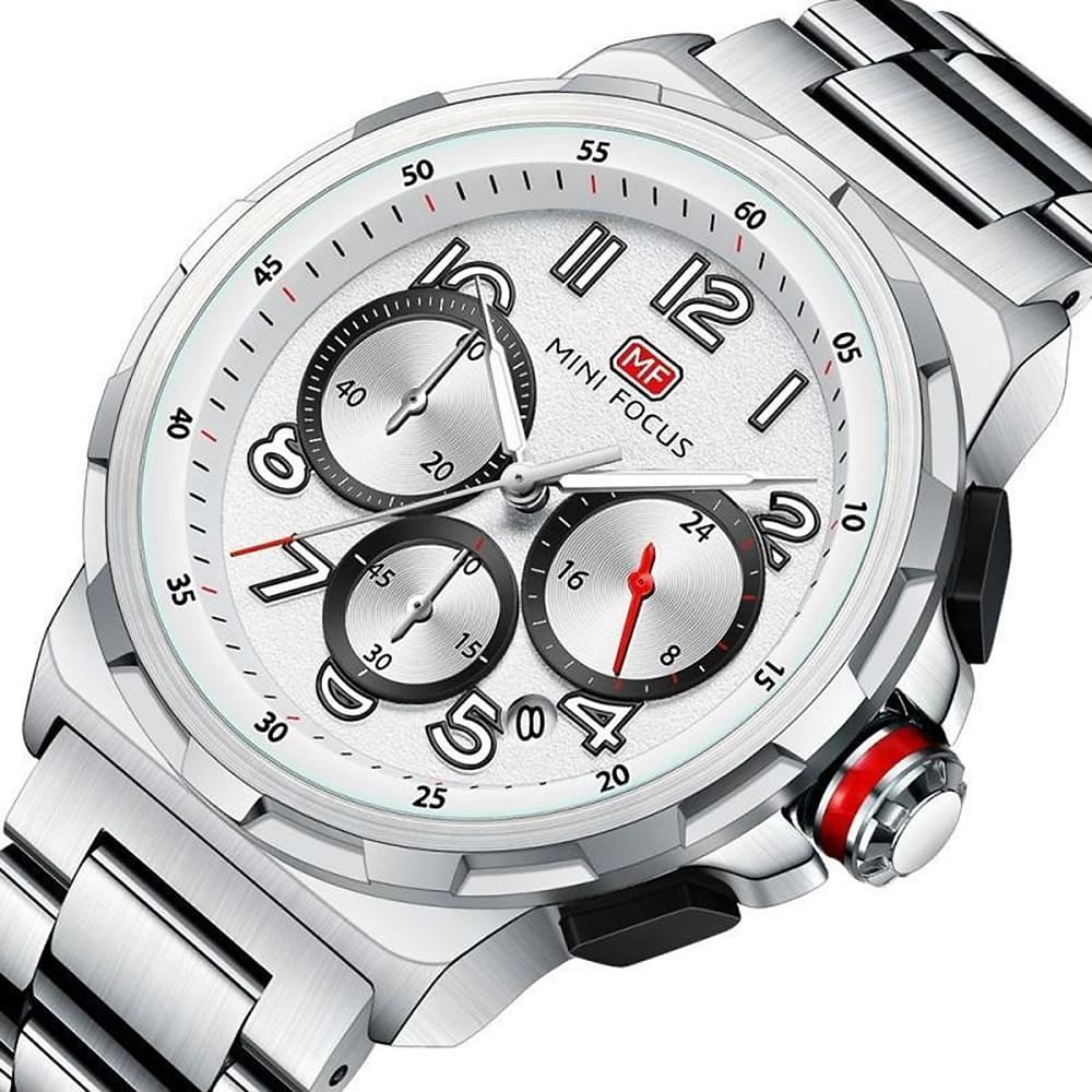Mini Focus Men's Silver Watch MF0492G-01 | Watches Prime Mini Focus Men's Silver Watch MF0492G-01 | Watches Prime