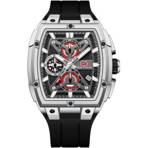 mf0602g 06 mini focus watch men square chronograph black dial rubber strap
