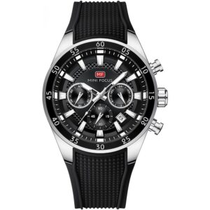 mf0627g 01 mini focus watch men chronograph black dial rubber strap