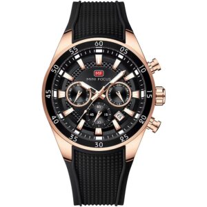 mf0627g 03 mini focus watch men chronograph black dial rubber strap